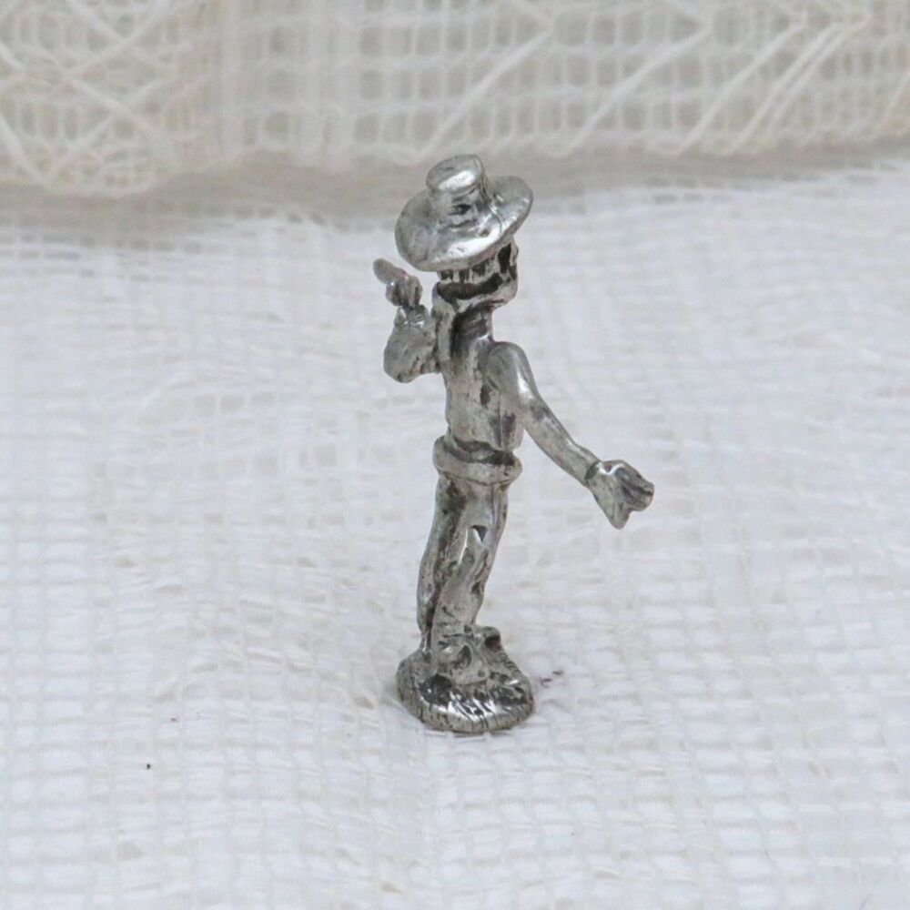 Vintage Pewter Shooting Cowboy Miniature Figurine Cowboy Collector Decor - Picture 5 of 9